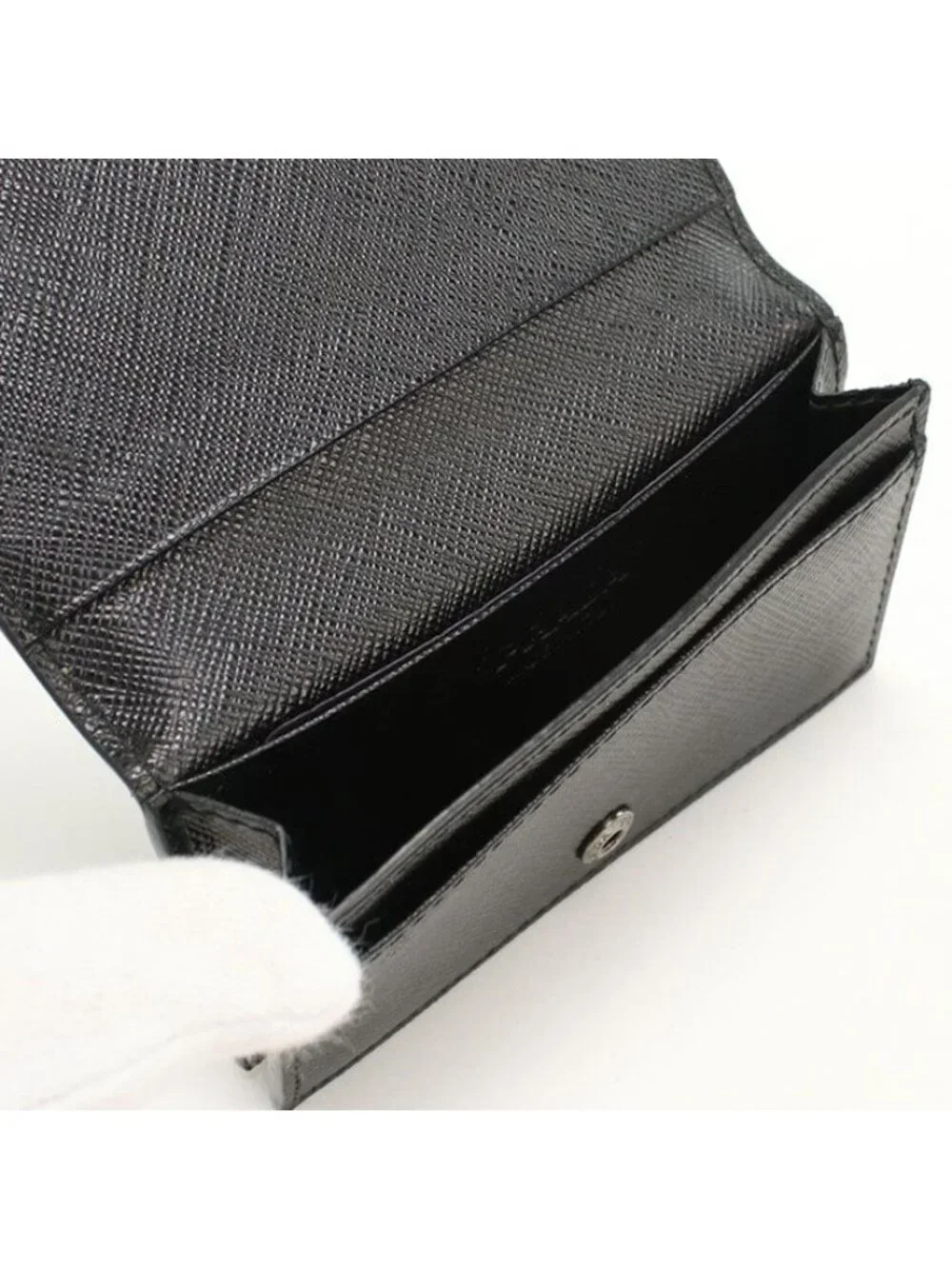 ★SOLD★ Prada Card Case Saffiano Leather Business Holder - Picture 3 of 5